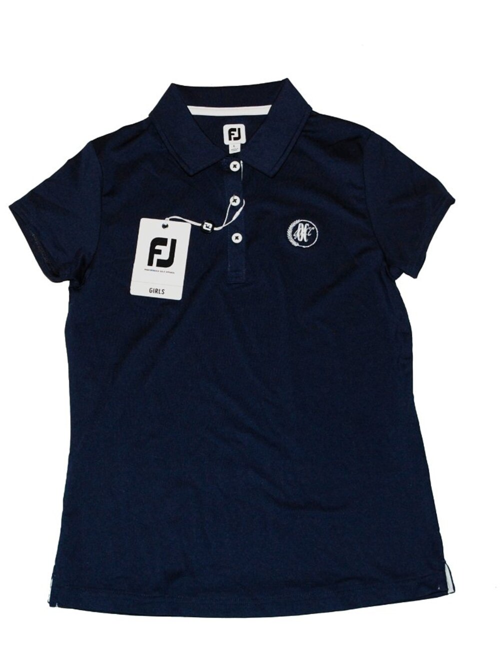 NWT Footjoy Girls Short Sleeve Golf Polo Shirt Navy Large L